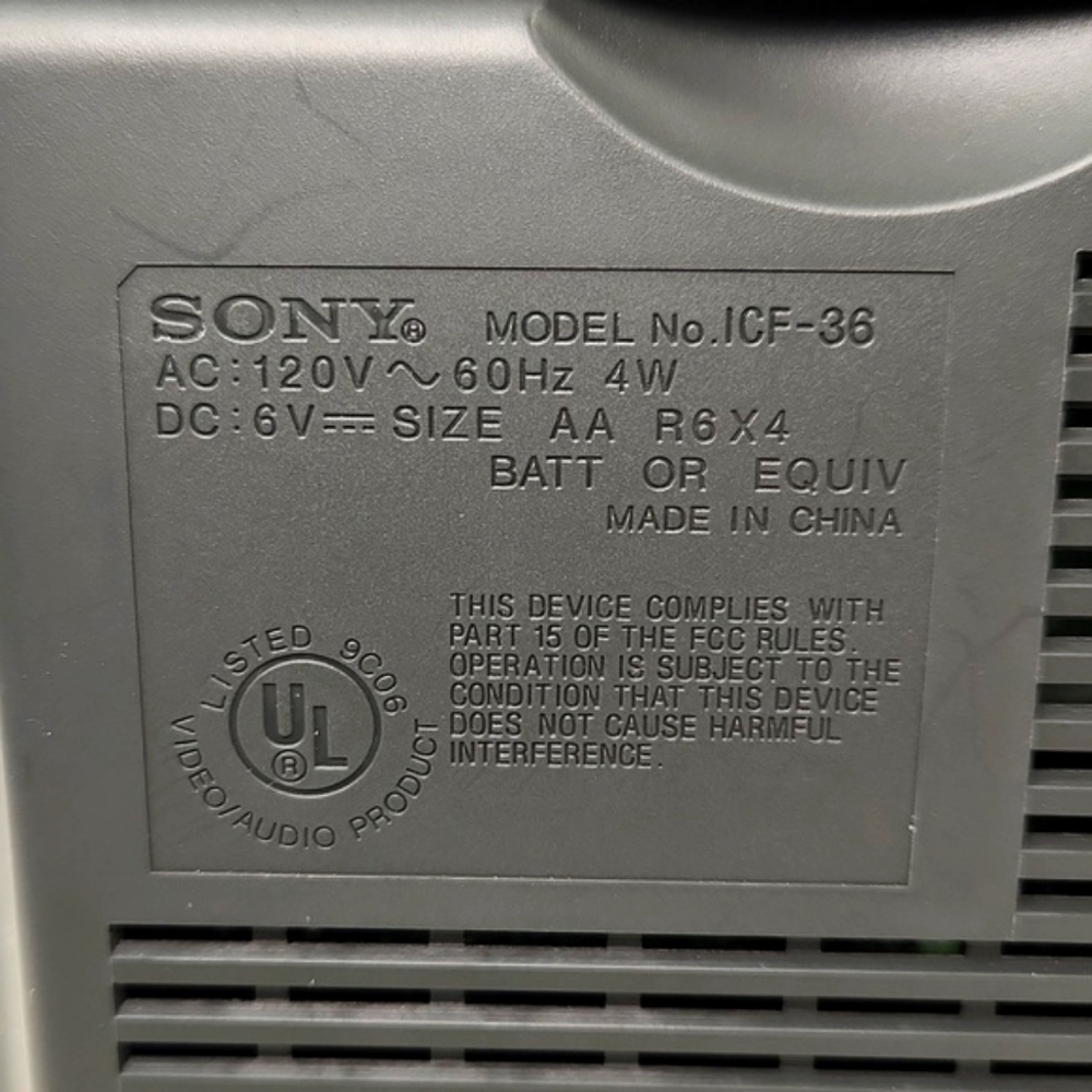 SONY ICF-36 TV/Weather/FM/AM/4 Band Radio VTG 2001 In Original box RARE - Picture 13 of 16